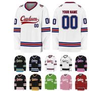Maillot Hockey Personnalisé Chemise Hockey Glace Shirt avec Logo Prénom Numéro Sport Chemise À Manches Longues Cadeau Personnalisable pour Homme Femme, S-3XL, S4