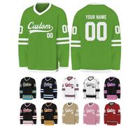 Maillot Hockey Personnalisé Chemise Hockey Glace Shirt avec Logo Prénom Numéro Sport Chemise À Manches Longues Cadeau Personnalisable pour Homme Femme, S-3XL, S3