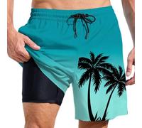 Maillot Homme De Bain 2 in 1 Tight Liner Running Short Court Nage Anti-Transparent avec Poche Compression en Plage Zip pour Triathlon Boxer Sport Fitness Respirant Shorts Étanche Séchage Rapide
