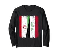 Maillot iranien irakien demi-drapeau iranien Manche Longue