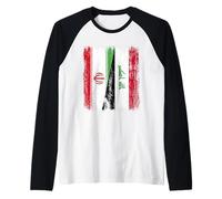 Maillot iranien irakien demi-drapeau iranien Manche Raglan