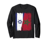 Maillot Israël Maroc Demi Drapeau Israélien Patrimoine Marocain Manche Longue