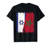 Maillot Israël Maroc Demi Drapeau Israélien Patrimoine Marocain T-Shirt
