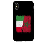 Maillot Italie Maroc Demi Drapeau Italien Patrimoine marocain Coque pour iPhone X/XS