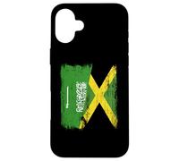 Maillot Jamaïque Demi Drapeau Arabie Saoudite Jamaïque Coque pour iPhone 16 Plus
