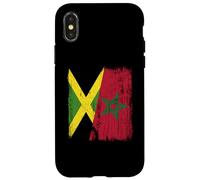 Maillot Jamaïque Maroc Demi Drapeau Jamaïque Patrimoine Marocain Coque pour iPhone X/XS