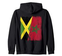 Maillot Jamaïque Maroc Demi Drapeau Jamaïque Patrimoine Marocain Sweat à Capuche