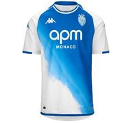 Maillot Kombat Third AS Monaco 23/24 pour Garçon - Gris clair, bleu - Manches courtes - Respirant 6 ans