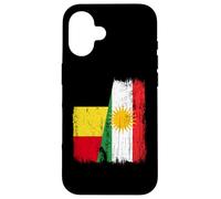 Maillot kurde Belge Demi-Drapeau du Kurdistan de Belgique Coque pour iPhone 16