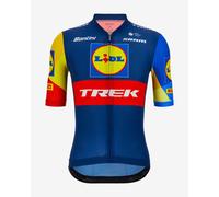 Maillot Lidl-Trek 2024 manche courte bleu rouge brillant - Coupe Sleek - L