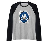 Maillot Louisiane, Cadeau Louisianien ou Cajun, Drapeau de l'État de la Maison Manche Raglan