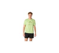 Maillot manches courtes asics fujitrail logo jaune homme