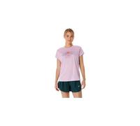 Maillot manches courtes asics fujitrail logo rose femme