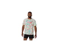 Maillot manches courtes asics road all over print beige homme