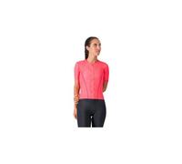 Castelli Anima Flow Short Sleeve Jersey Rose L Femme Red Brilliant / Green Hibisc
