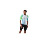 Maillot manches courtes compressport stream blanc bleu vert homme