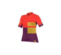 Maillot Endura FS260 Print manche courte rouge lilas jaune femme - S