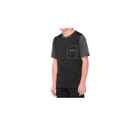 Maillot manches courtes enfant 100 ridecamp jersey noir gris