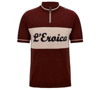 Santini Eroica Official Wool Short Sleeve Jersey Rouge M Homme Bordeaux