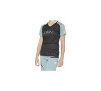 Maillot manches courtes femme 100 airmatic jersey seafoam checkers