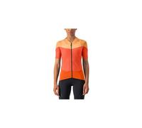 Maillot manches courtes femme castelli gradient color block orange