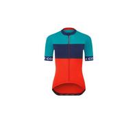 Maillot manches courtes femme le col sport bleu rouge