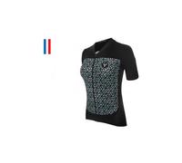 Maillot manches courtes femme lebram croix de fer noir celeste coupe ajustee