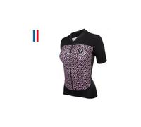 Maillot manches courtes femme lebram croix de fer noir saumon coupe ajustee