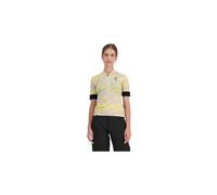 Maillot manches courtes femme mons royale cadence merino half zip jaune