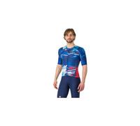 Maillot manches courtes homme castelli wolfpack rave 8s bleu rouge