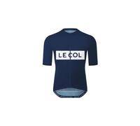 Maillot manches courtes homme le col sport logo bleu blanc