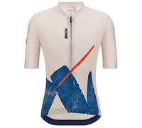 Maillot Santini Note manches courtes blanc bleu - XXL