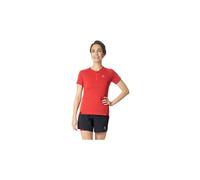 Maillot manches courtes odlo x alp trail 1 2 zip rouge femme