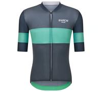 Maillot Santini Bianchi Milano Race manches courtes gris foncé bleu - S