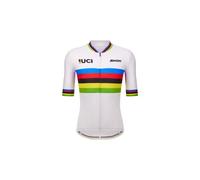 Maillot manches courtes santini champion du monde uci blanc