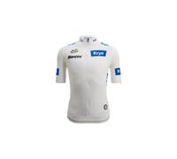 Maillot manches courtes santini meilleur jeune tour de france 2025 blanc