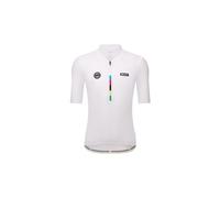 Maillot manches courtes santini mondo uci blanc