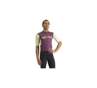 Sportful Supergiara Logo Short Sleeve Jersey Violet XL Homme Bordo´ / Shadow Lime