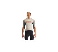 Maillot manches courtes sportful supergiara logo gris vert