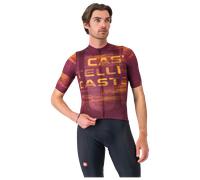 Castelli Stratus Logo Short Sleeve Jersey Violet S Homme