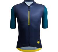 Santini Allez Le Maillot Jaune Short Sleeve Jersey Bleu L Homme Print