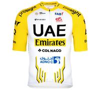 Pissei Uae Team Emirates - Tour De France 2024 Replica Short Sleeve Jersey Jaune L Homme Yellow / White