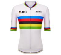 Maillot Santini x Champion du Monde UCI manches courtes blanc arc-en-ciel - Coupe Sleek - M