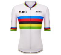 Maillot Santini x Champion du Monde UCI manches courtes blanc arc-en-ciel - Coupe Sleek - M