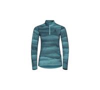 Maillot manches longues 1 2 zip odlo whistler eco bleu femme