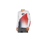 Maillot manches longues 100 r core x gris rouge racer