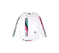 Troy Lee Designs Full Pull Sprint Kids Maillot de vélo, blanc, taille XL pour des gamins