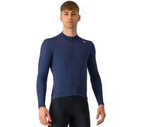 Castelli Espresso Thermal Long Sleeve Jersey Bleu 2XL Homme Belgian Blue / White
