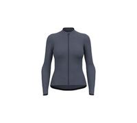Maillot manches longues femme odlo full zip performance wool gris