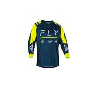 Maillot manches longues fly f 16 navy jaune fluo blanc